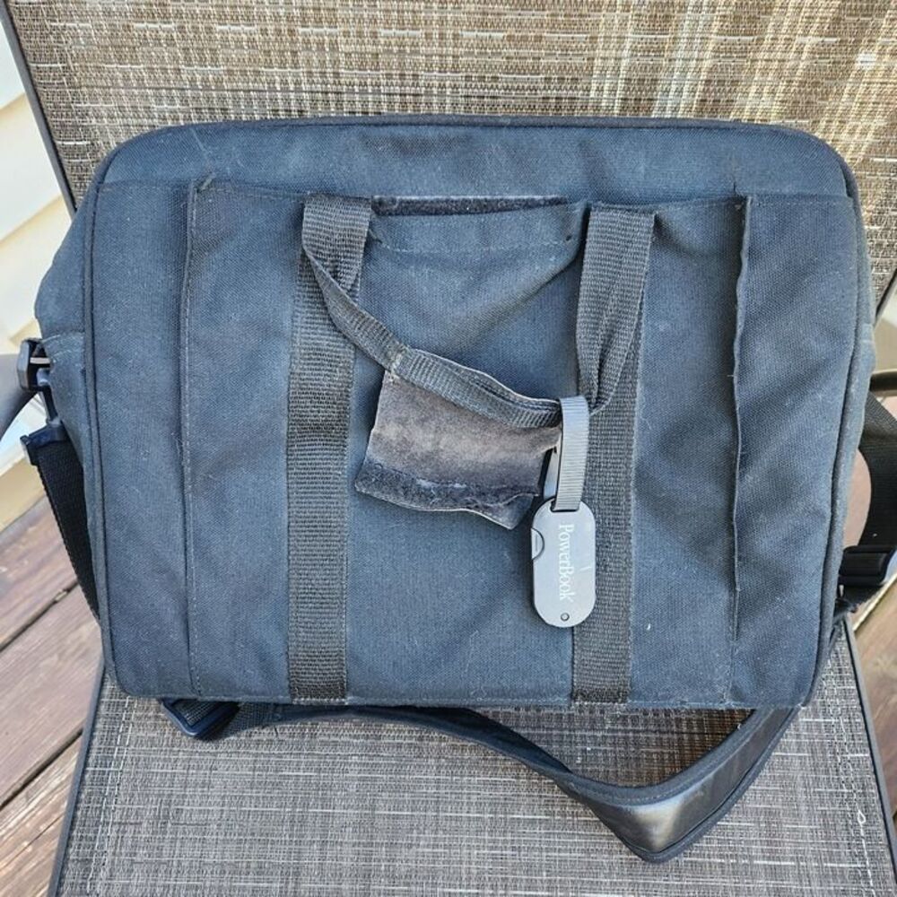 Macintosh Laptop Bag Portfolio Carrying Case Crossbody Black Rainbow Apple Logo - Picture 6 of 10